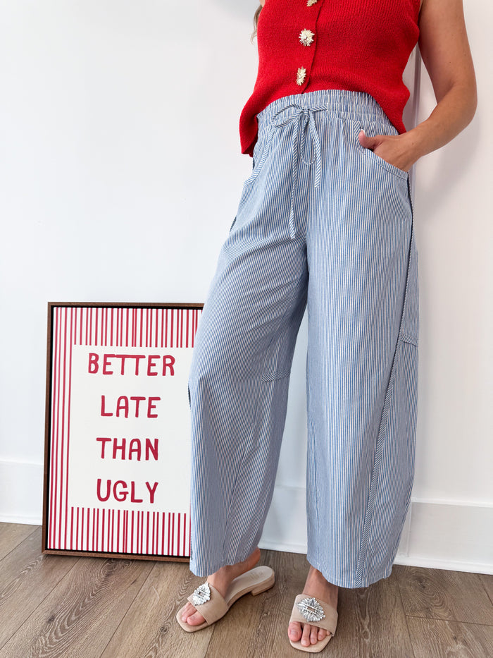 All About Comfort Barrel Pant- Ocean Blue