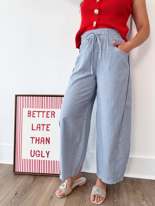 All About Comfort Barrel Pant- Ocean Blue