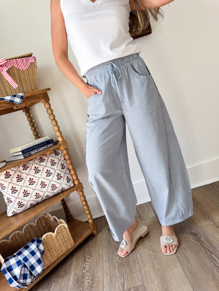 All About Comfort Barrel Pant- Ocean Blue