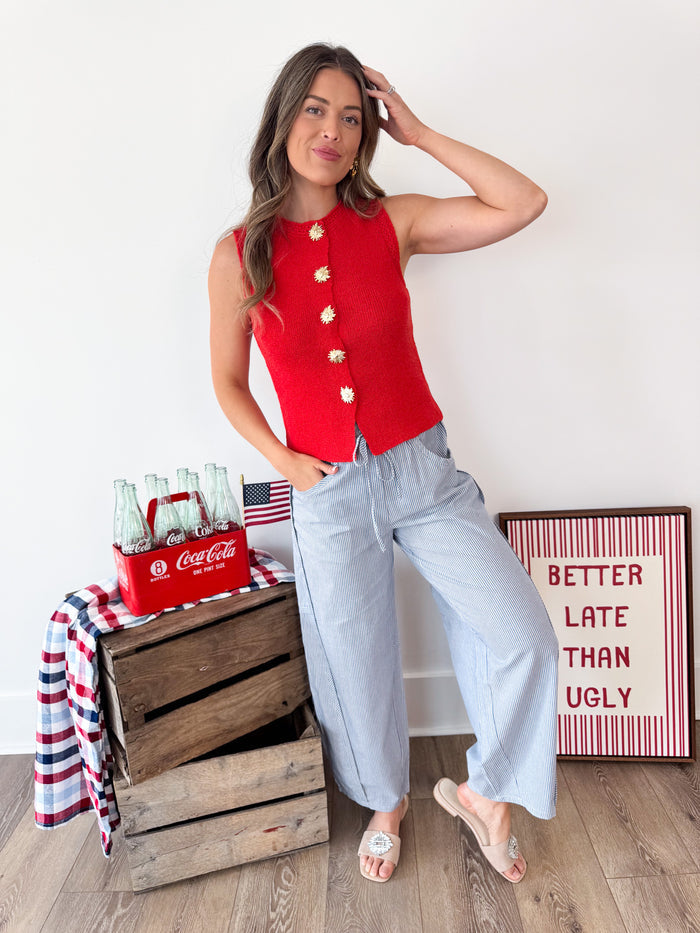 All About Comfort Barrel Pant- Ocean Blue