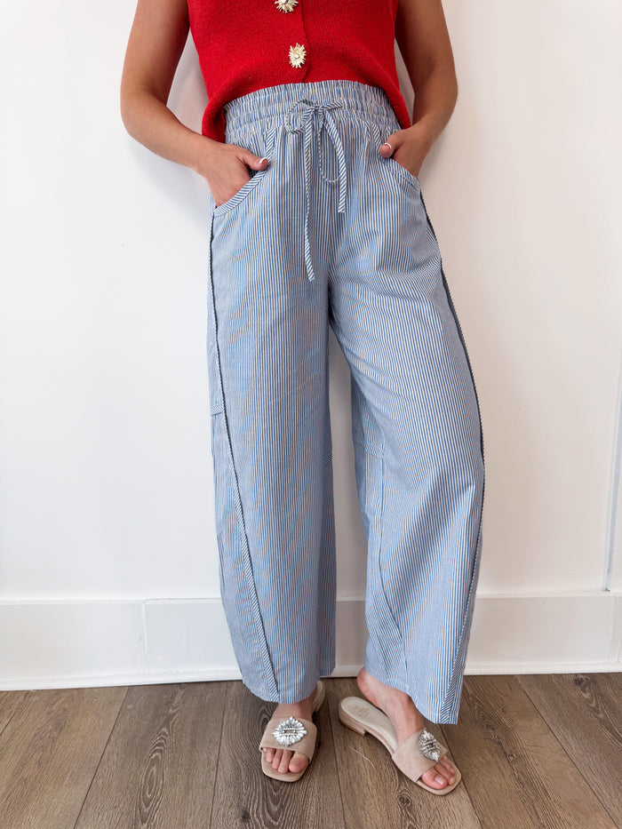 All About Comfort Barrel Pant- Ocean Blue