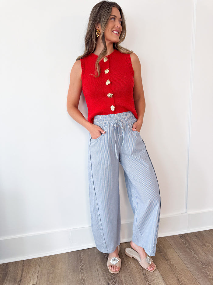 All About Comfort Barrel Pant- Ocean Blue