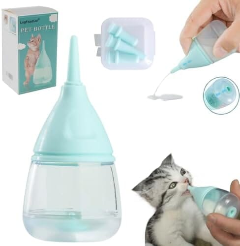 Anti-Choking Puppy Feeder Design with 3pcs Replaceable and Reusable Silicone Nipples Dog Bowls & Feeders Pet Clever