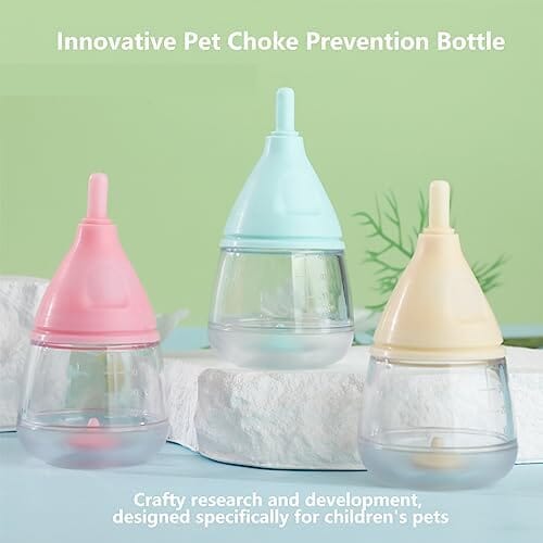 Anti-Choking Puppy Feeder Design with 3pcs Replaceable and Reusable Silicone Nipples Dog Bowls & Feeders Pet Clever