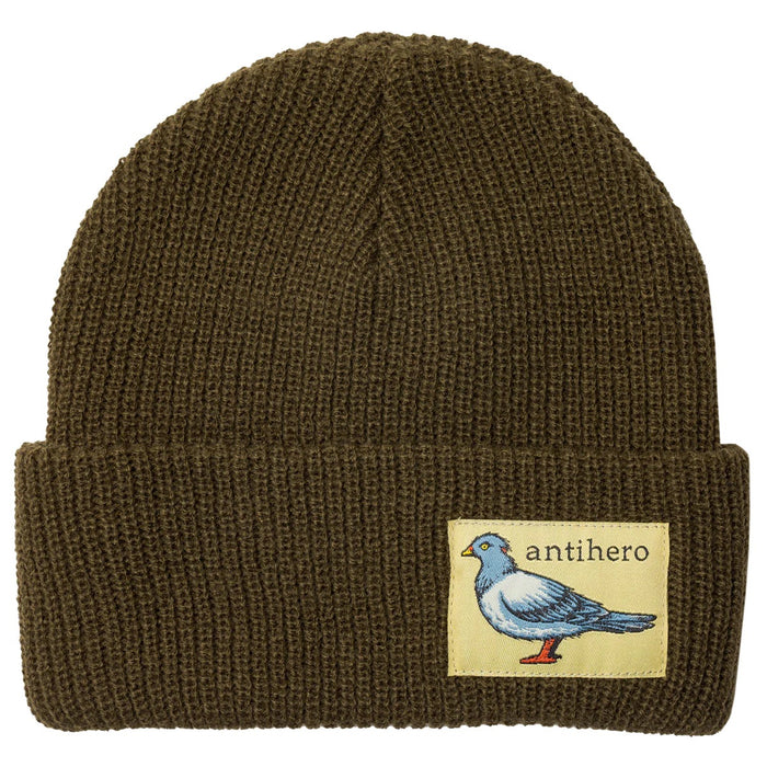 ANTI HERO LIL PIGEON LABEL CUFF BEANIE (BROWN/YELLOW)