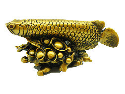 Arowana on Gold Ingots (5 inches)