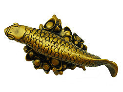 Arowana on Gold Ingots (5 inches)
