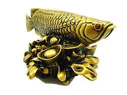 Arowana on Gold Ingots (5 inches)