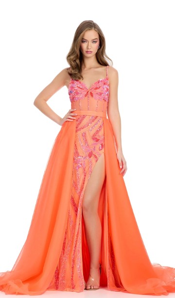 Ashley Lauren 1740 Coral - OVERSKIRT ONLY