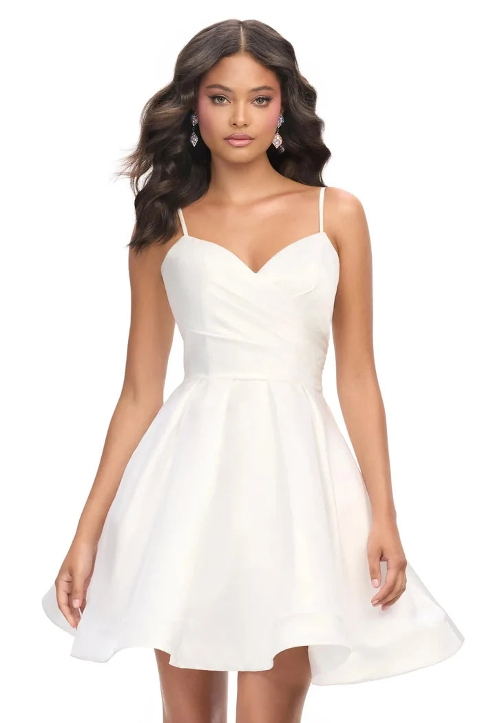 Ashley Lauren 4780 White Cocktail Dress