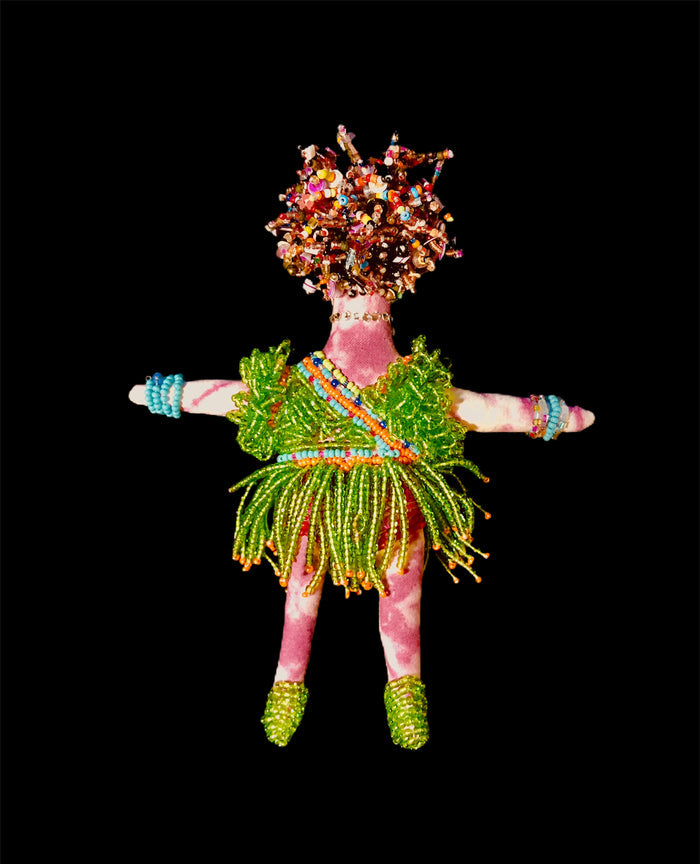 Beaded Doll with Green Shoes