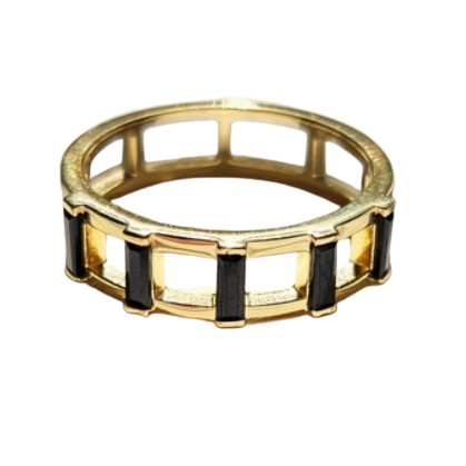 Black Baguette Ring