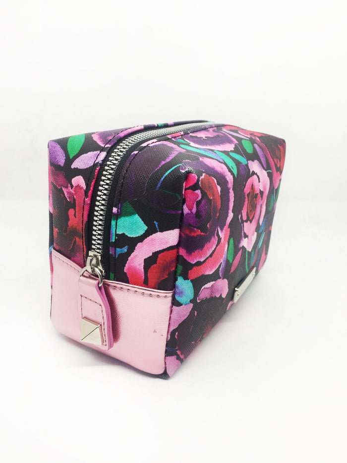 Black Floral Small Rectangle Pouch