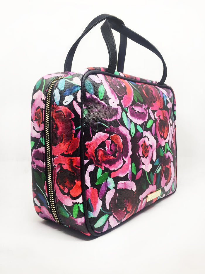 Black Floral Travel Case