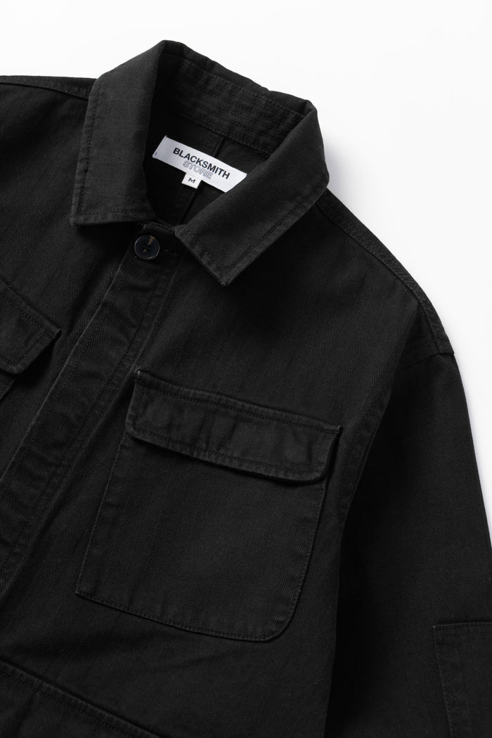 Blacksmith - Herringbone Jungle Jacket - Black