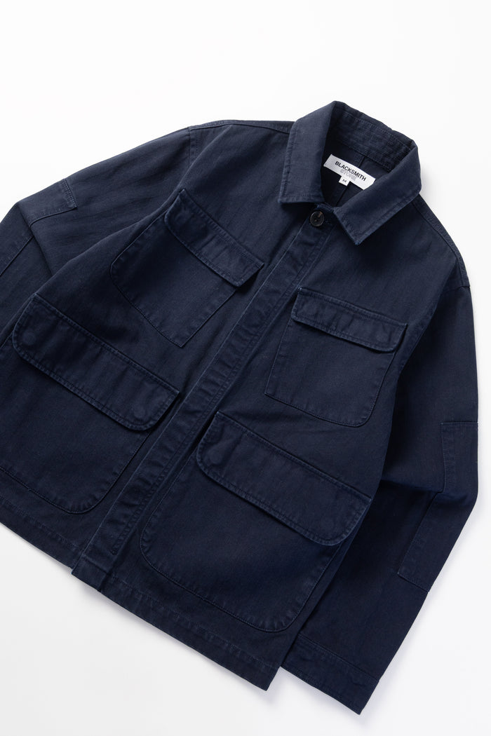 Blacksmith - Herringbone Jungle Jacket - Navy