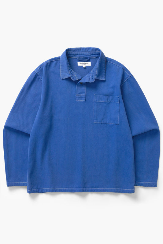 Blacksmith - Twill Two Button Popover - French Blue
