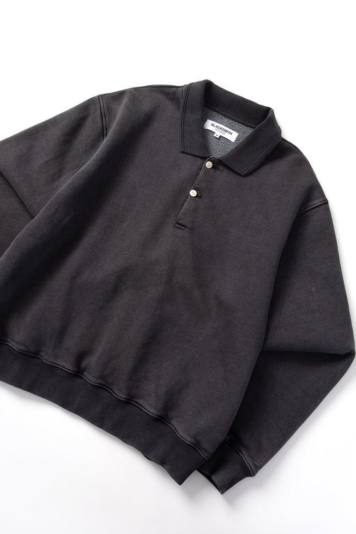 Blacksmith - Two Button Washed Rugby - Black