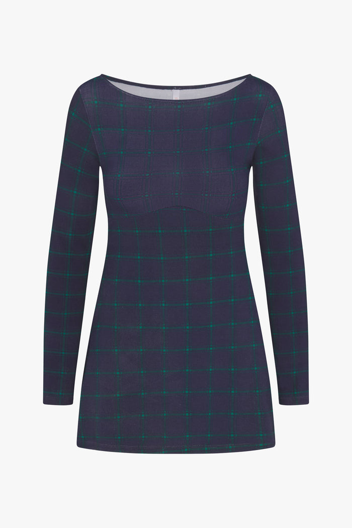 BOATNECK DRESS IN OXFORD