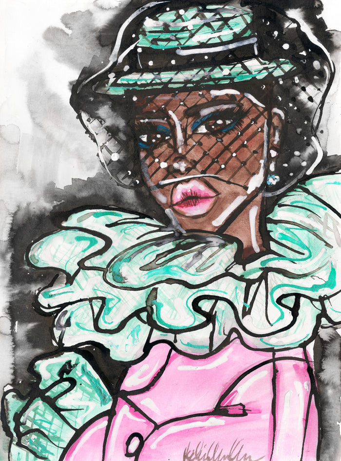 British Vogue Cover Watercolor Painting