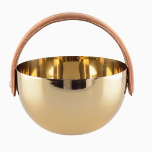 Brown Leather Handle Dish