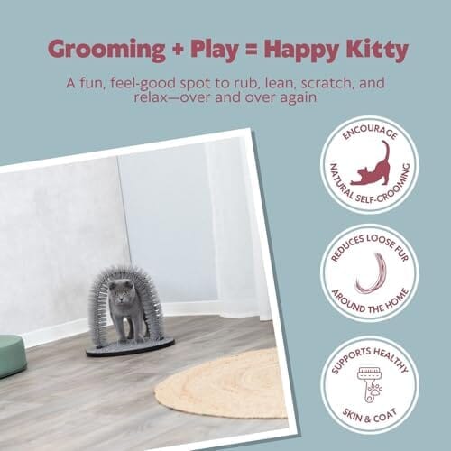 Cat Massager and Self Grooming Arch, Bristle Ring Brush Cat Care & Grooming Pet Clever
