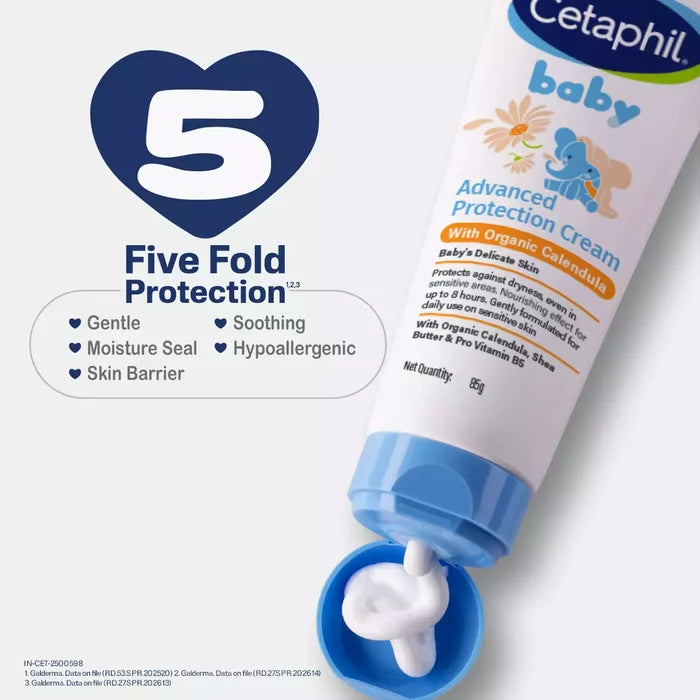 Cetaphil Baby Cream, Face & Body Moisturizing Cream | Advance Protection | Gentle & Soft with Organic Calendula 85gm