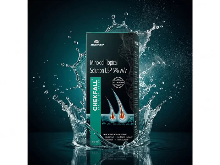 Chekfall 5% Spray Hair Solution, 60ml
