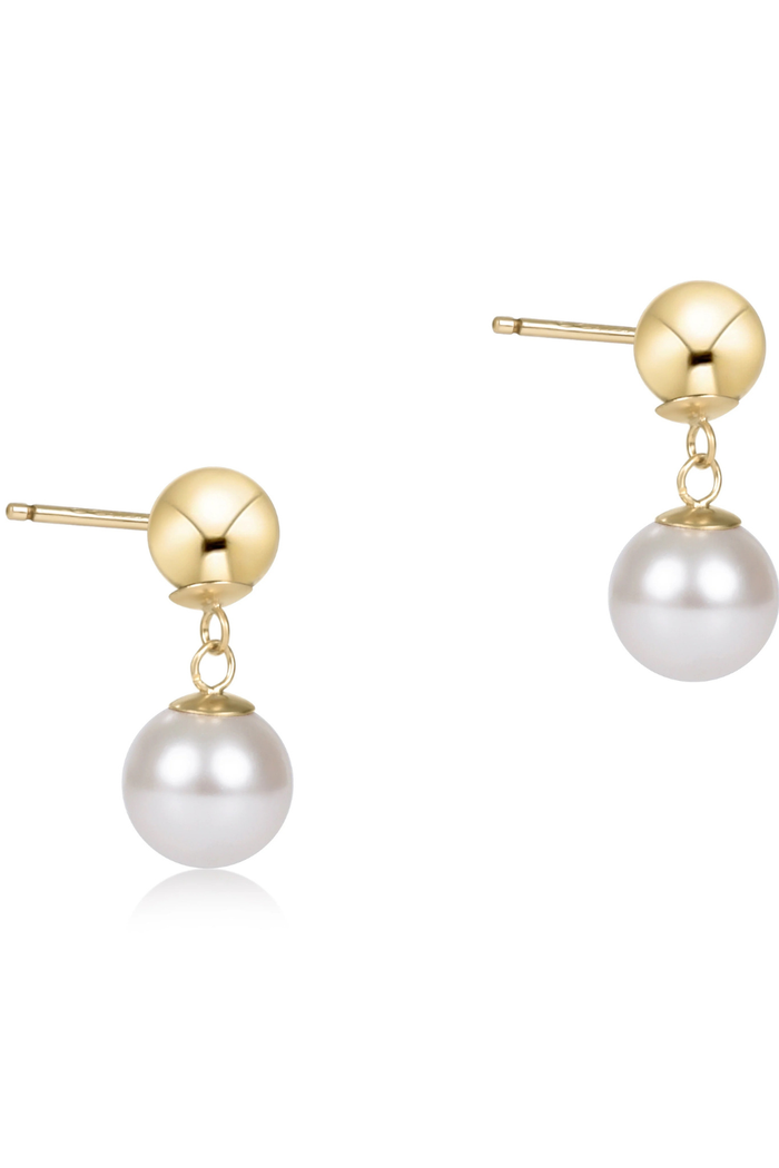 Classic 10mm Ball Drop Stud - Pearl