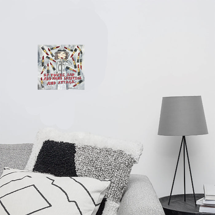 Coco Glitter Lipstick Quote Painting