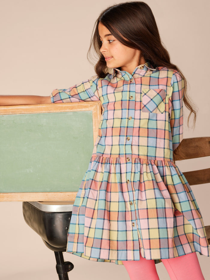 Collared Blouson Sleeve Dress