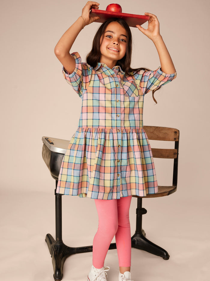 Collared Blouson Sleeve Dress