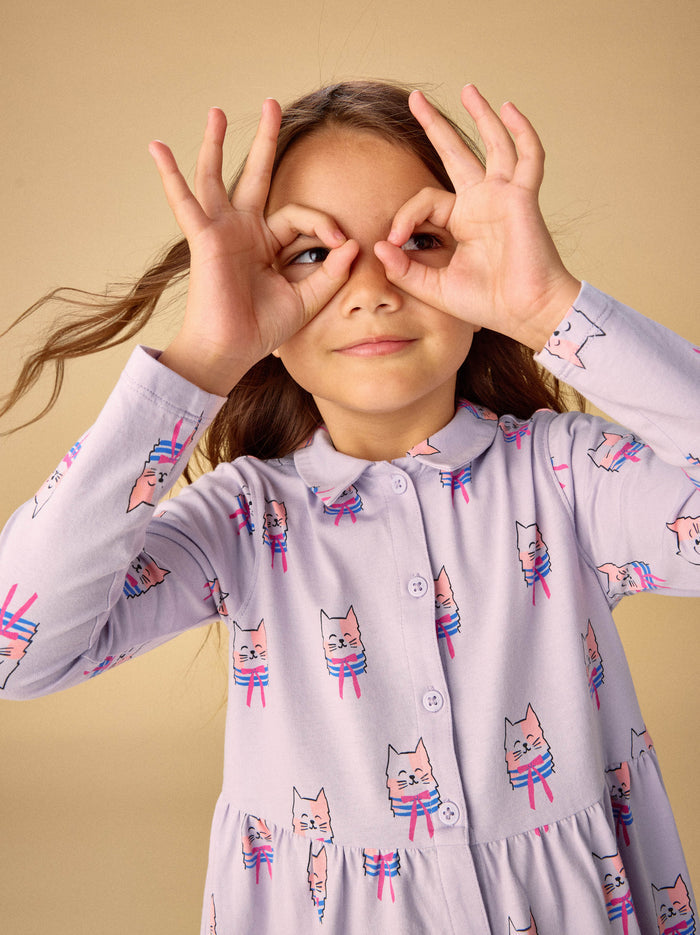 Collared Long Sleeve Shirtdres