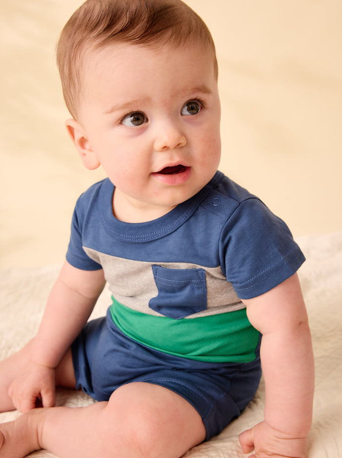 Colorblock Baby Romper
