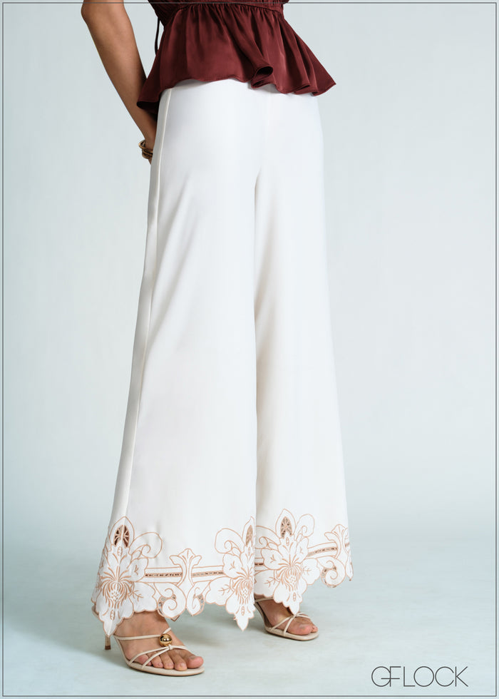 Cutwork Wide Leg Pant - 170726