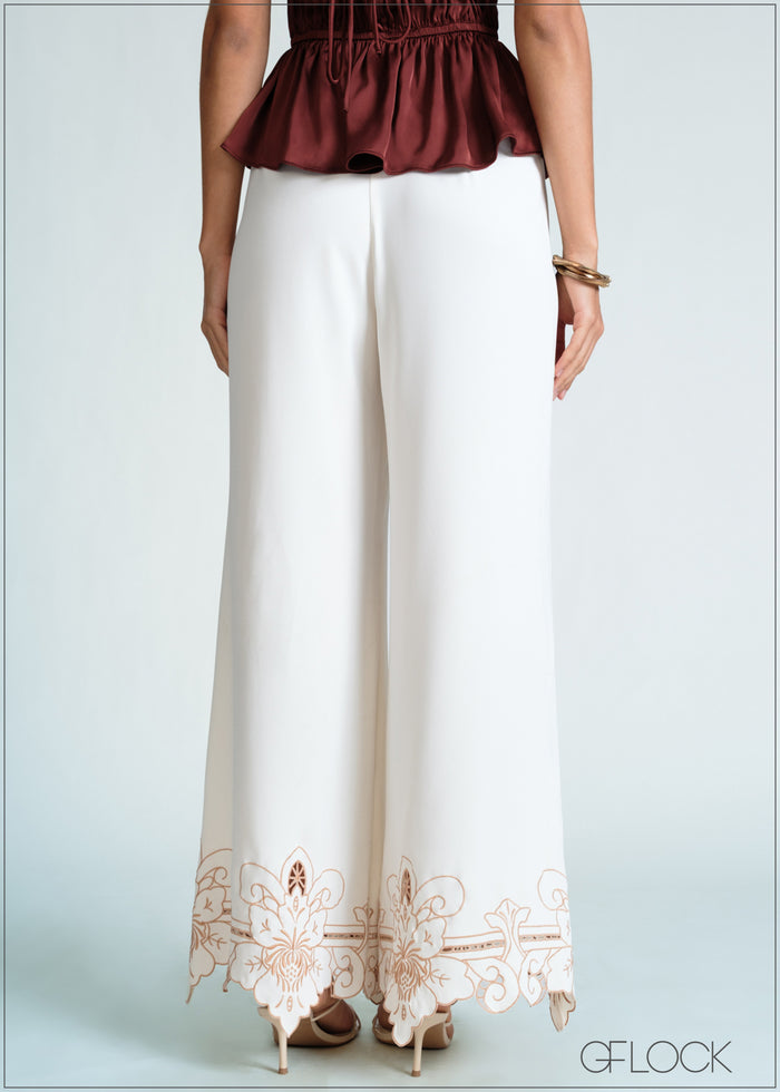 Cutwork Wide Leg Pant - 170726