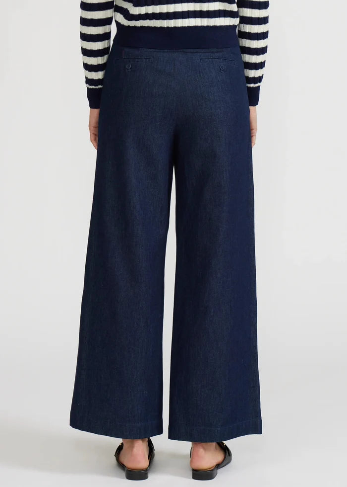 DARK BLUE WIDE-LEG
