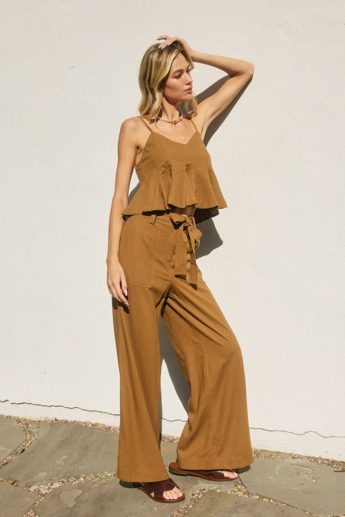 HEAVEN SENT SLEEVELESS FLARED TOP – A ROMANTIC FLARED HEM TOP IN A LIGHT COTTON-LINEN BLEND