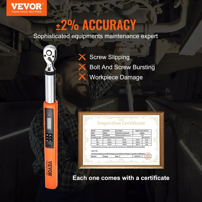 Digital Torque Wrench 3/8" Drive 3.7-37 Ft