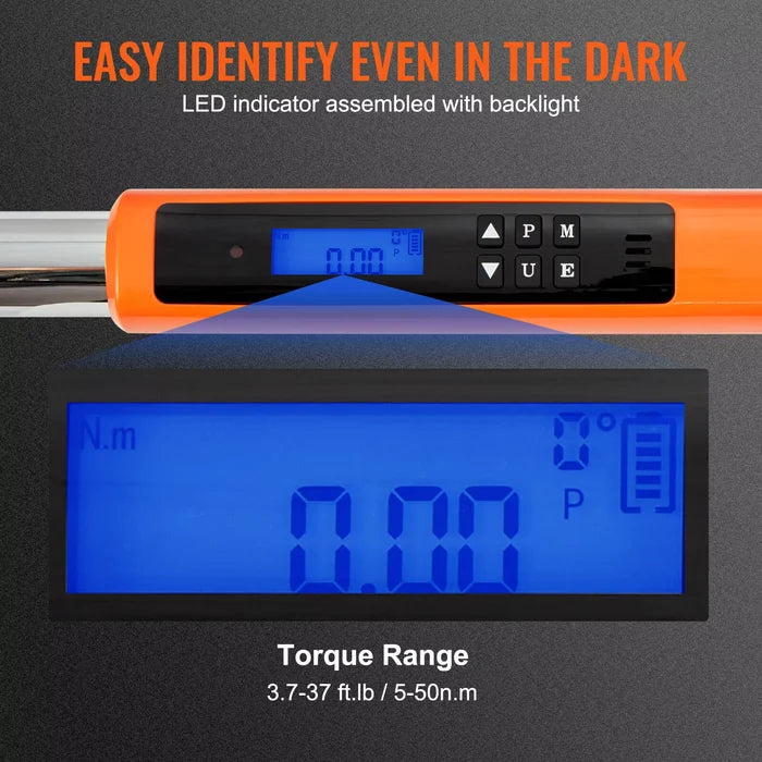 Digital Torque Wrench 3/8" Drive 3.7-37 Ft