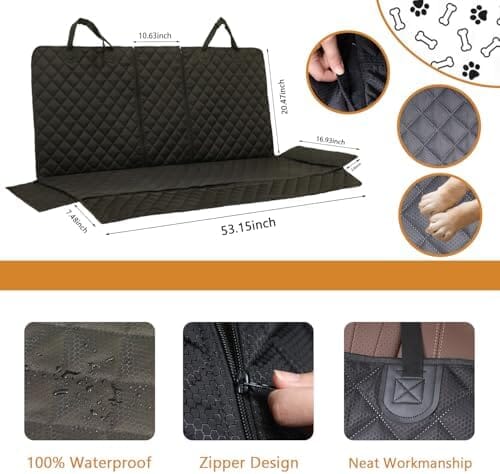 Dog Car Seat Cover for Back Seat Pet Cover Travel Pet Clever