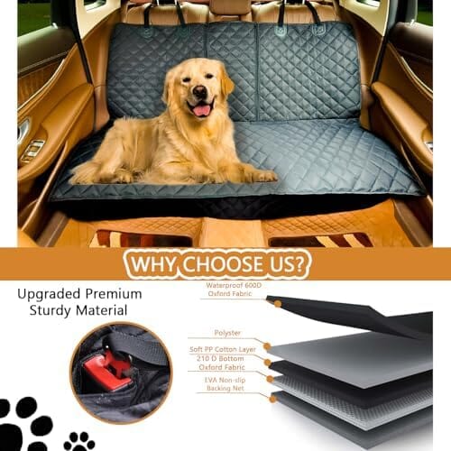 Dog Car Seat Cover for Back Seat Pet Cover Travel Pet Clever