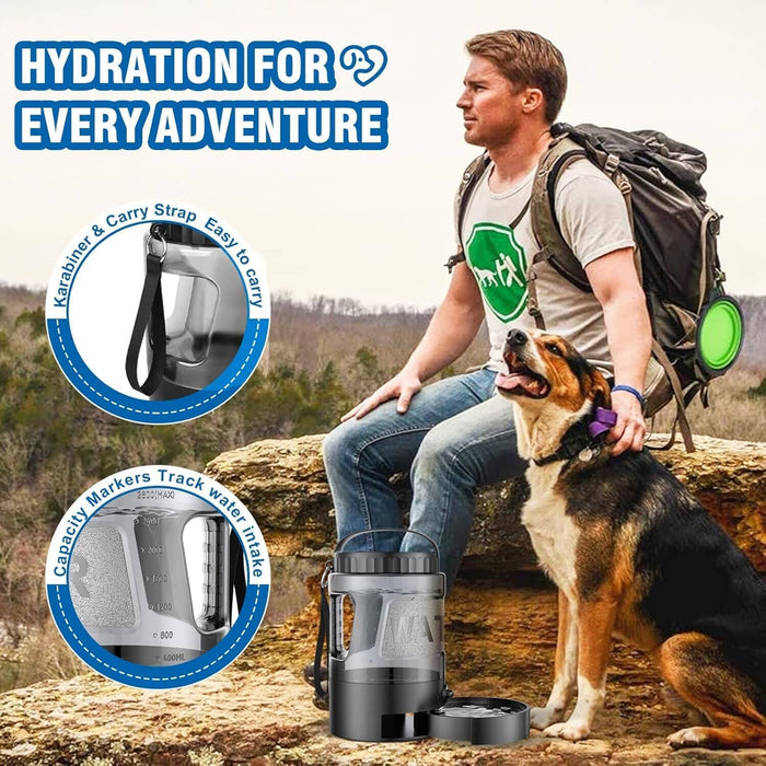 Dog Water Bottle Travel Bowl - 95oz Dog Bowls & Feeders Pet Clever