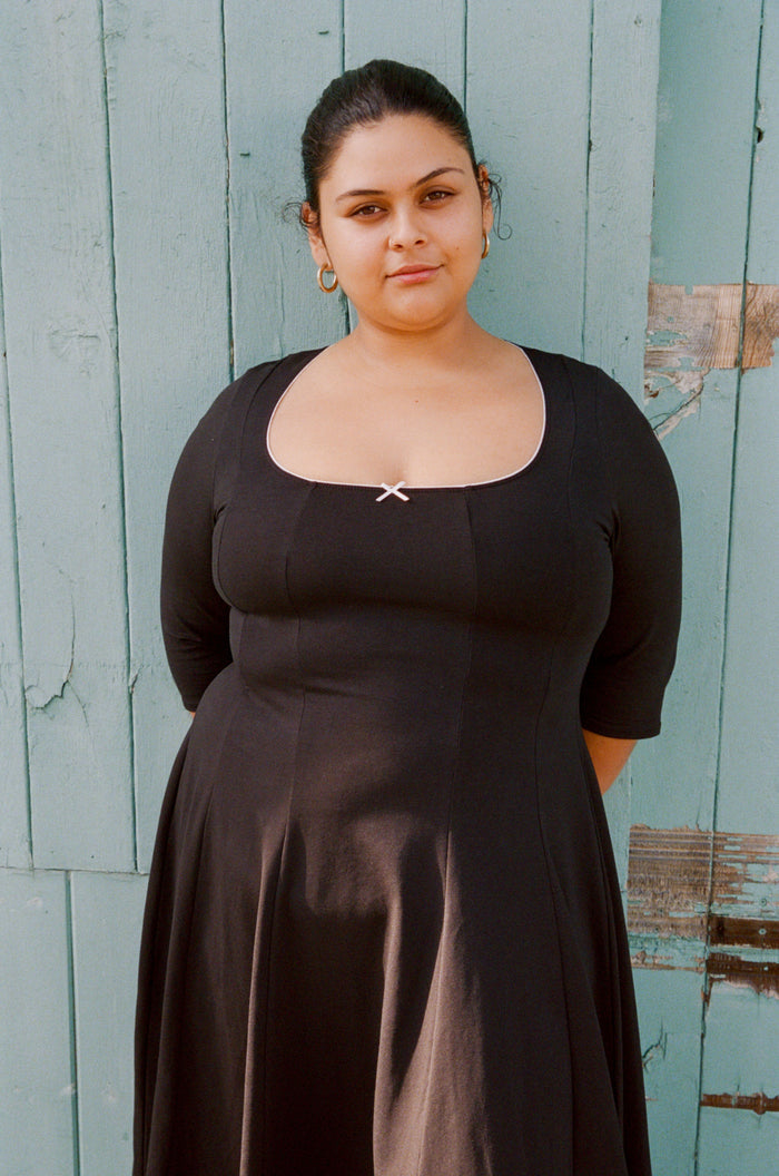 DREAM DRESS 3/4 SLEEVE IN ONYX