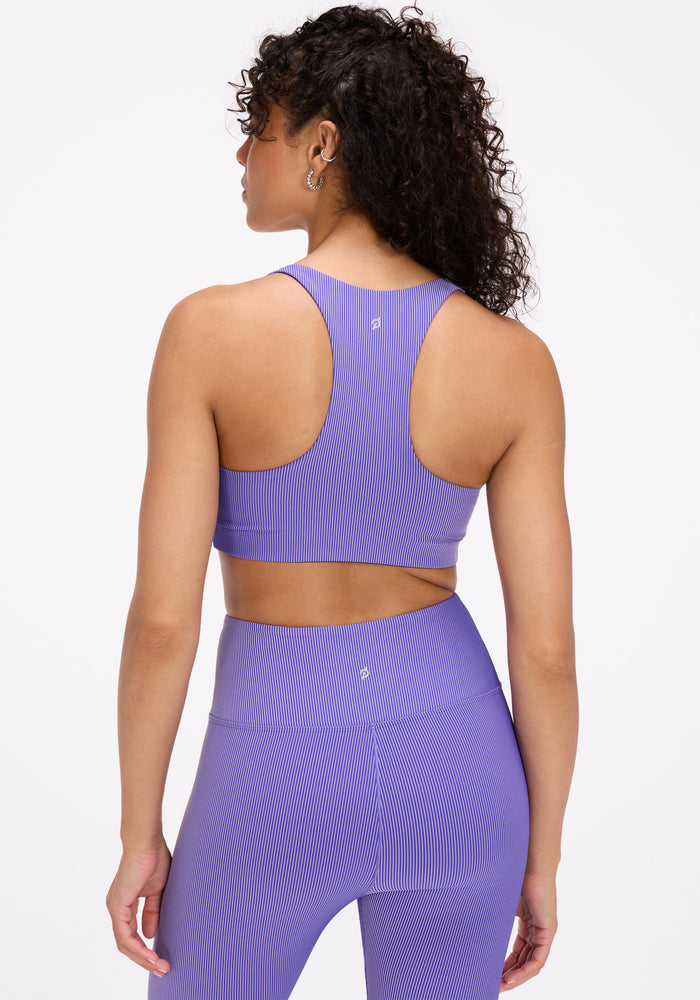 Dual Tone Rib Square Neck Bra