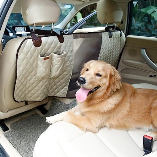 Durable Dog Car Barrier with Full View Mesh Panel and Adjustable Straps Travel Pet Clever