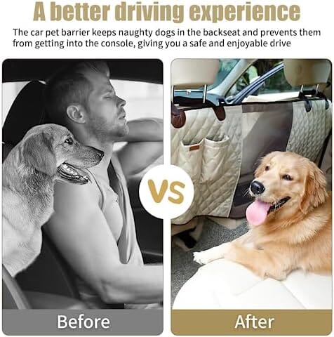 Durable Dog Car Barrier with Full View Mesh Panel and Adjustable Straps Travel Pet Clever