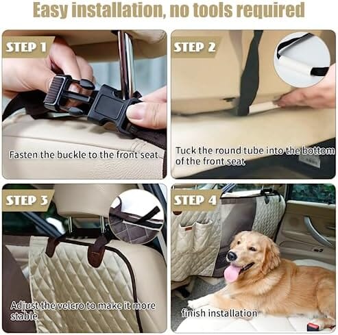 Durable Dog Car Barrier with Full View Mesh Panel and Adjustable Straps Travel Pet Clever