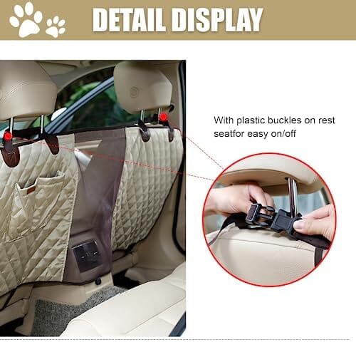 Durable Dog Car Barrier with Full View Mesh Panel and Adjustable Straps Travel Pet Clever