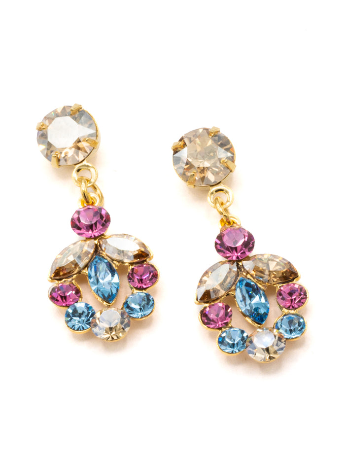 Eliza Benton Azalea Earring Rose/Aqua/Gold Mix